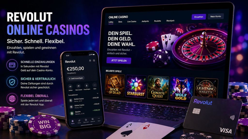 Revolut Casinos: Einzahlung, Auszahlung und Gebühren